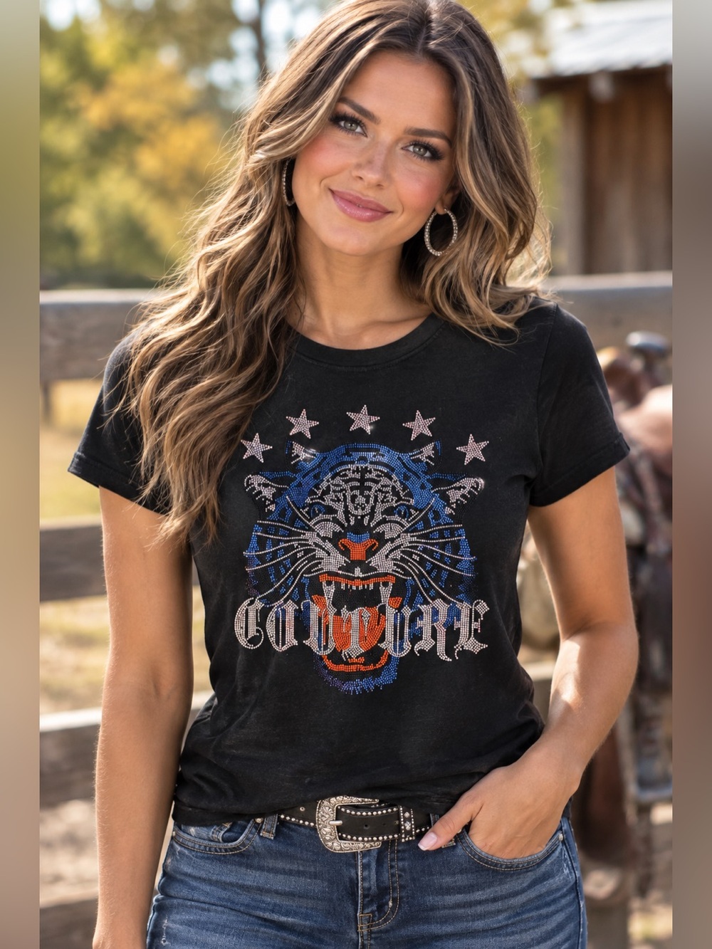 Runway Paris Rhinestone Tiger T-Shirt